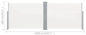Σκίαστρο Πλαϊνό Συρόμενο Κρεμ 100 x 1000 εκ. - Κρεμ