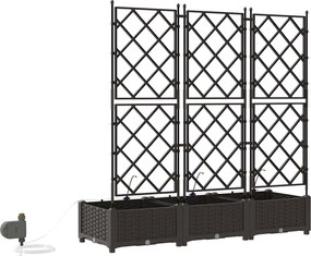 vidaXL Γλάστρα Κήπου 3 pcs Καφέ Ατσάλι