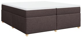 vidaXL Κρεβάτι Boxspring με Στρώμα Σκούρο Καφέ 200x200 εκ. Υφασμάτινο