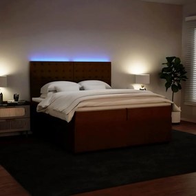 vidaXL Κρεβάτι Boxspring με Στρώμα Ροζ 200x200 εκ. Βελούδινο