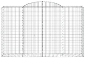 vidaXL Συρματοκιβώτια Τοξωτά 2 τεμ. 300x50x180/200 εκ. Γαλβαν. Ατσάλι