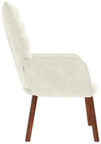 vidaXL Πολυθρόνα Relax Λευκό Κρεμ Βελούδινη