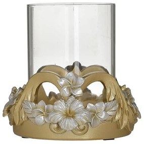 Κηροπήγιο 3-70-167-0021 12,5Χ12 Gold-Silver Inart Glass,Polyresin
