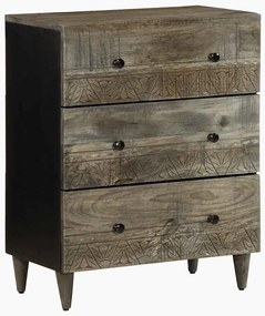 vidaXL 3 τεμαχίων Sideboards ανοιχτό γκρι μασίφ ξύλο Mango
