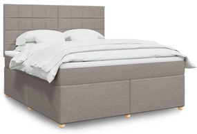 vidaXL Κρεβάτι Boxspring με Στρώμα Taupe 180x200 εκ. Υφασμάτινο