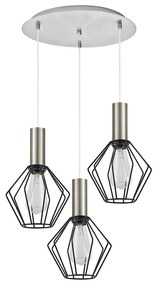 Φωτιστικό Οροφής Adept Tube 77-8439 37x37x300cm 3xE27 60W Nickel-Black Homelighting