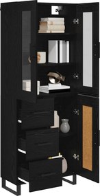 vidaXL Highboard 2 pcs Μαύρη Οξυά 69,5 x 34 x 180 εκ.