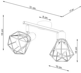 Sollux Φωτιστικό οροφής Artemis 2,ατσάλι, 2xE14/40w