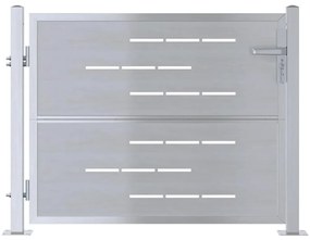 vidaXL Πύλη Κήπου με κλειδαριά Ασημί 100 x 75 cm Ανοξείδωτο ατσάλι