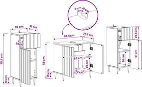 vidaXL Σετ Ντουλαπιών Μπάνιου 2 Τεμαχίων ZWOLLE Artisan Δρυς