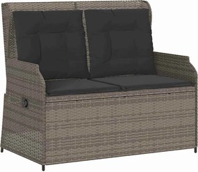 vidaXL Παγκάκι κήπου Γκρι συνθετικό ρατάν