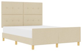 vidaXL Κρεβάτι Κρέμ 160x200 εκ Υφάσμα
