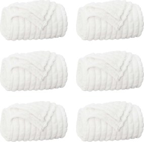 vidaXL Ριχτάρια 6 pcs Λευκό 270 x 240 cm Μαλλί