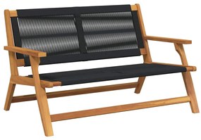 vidaXL Παγκάκι Κήπου Μαύρο 76x122x73 εκ. Μασίφ ξύλο ακακίας