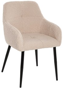 ΠΟΛΥΘΡΟΝΑ SHELLY HM8591.02 ΥΦΑΣΜΑ TEDDY ΛΕΥΚΟ-ΜΑΥΡΑ ΜΕΤΑΛΛΙΚΑ ΠΟΔΙΑ 57x55x87Yεκ.