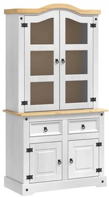 vidaXL Πλαϊνό γραφείο με συρτάρι Corona Λευκό 100 x 48,5 x 179 εκ.