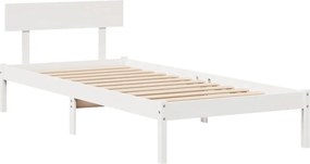 vidaXL Σκελετός Κρεβ. Χωρίς Στρώμα Λευκό 90x190 εκ Μασίφ Πεύκο