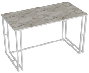 Γραφείο Alfa 541HDL1102 120x60x75cm Marble Effect White