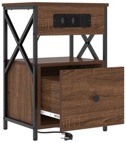 vidaXL Κομοδίνο Καφέ δρυς 40 x 31 x 60 εκ. Επεξεργασμένο ξύλο