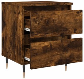 vidaXL Κομοδίνα 2 τεμ. Καπνιστή Δρυς 40x35x50 εκ. Επεξεργασμένο Ξύλο