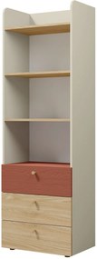 Βιβλιοθήκη Yuki 3S-Korali - 60.00Χ40.00Χ185.00cm