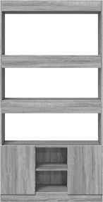 vidaXL Ντουλάπι Γκρι Sonoma 92x33x180εκ. από Επεξεργασμένο Ξύλο