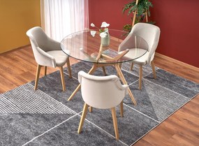 ASHMORE table, color: top - transparent, legs - natural DIOMMI V-CH-ASHMORE-ST