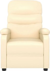 vidaXL Πολυθρόνα Ανακλινόμενη Κρεμ από Συνθετικό Δέρμα