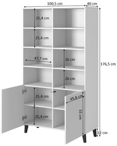 PAFOS Standing bookcase white/white DIOMMI CAMA-PAFOS-REGAL-BI/BI