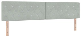 vidaXL Κρεβάτι Box Spring με Στρώμα  Ανοιχτό Γκρι 200x200 εκ. Βελούδο
