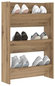 vidaXL Ντουλάπες παπουτσιών τοίχου artisan δρυς 60 x 18 x 60 εκ