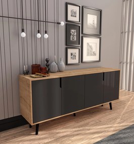 Κονσόλα Sapphire Δρυς / Ανθρακί FLEFLER 180x45x80