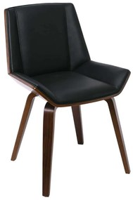 Καρέκλα NUMAN Καρυδί/Pu Μαύρο 52x53x80cm
