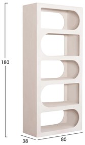 ΒΙΒΛΙΟΘΗΚΗ ΣΕΙΡΑ SANTORINI HM18062 MDF ΣΕ ΥΠΟΛΕΥΚΟ ΧΡΩΜΑ 80x38x180Yεκ. (1 Τεμμάχια)