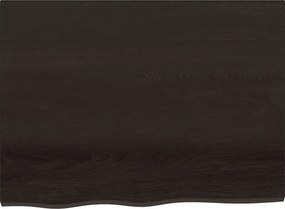 vidaXL Επιφάνεια Τραπεζιού Σκούρο Καφέ 80x60x(2-4)εκ Επεξ. Μασίφ Δρυς