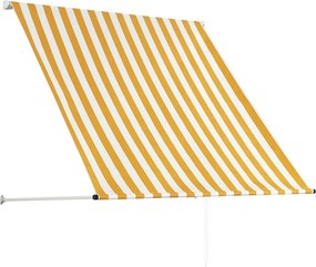 vidaXL Τέντα Συρόμενη Κίτρινο / Λευκό 150 x 150 εκ.