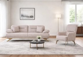 Stewehome Σετ καναπέ για σαλόνι με πόδια σε χρυσό χρώμα