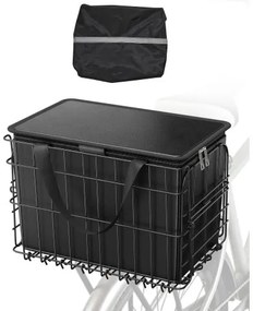 VEVOR Rear Bike Basket Folding Bicycle Basket Cargo Net Liner Waterproof Cover