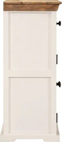 vidaXL Ντουλάπι Λευκό και Καφέ 55x30x73 εκ. Μασίφ Ακατεργ. Ξύλο Μάνγκο