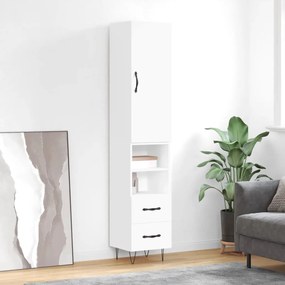 vidaXL Ντουλάπι Λευκό 34,5 x 34 x 180 εκ. από Επεξεργασμένο Ξύλο