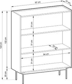 Μπουφές Palestino II-Leuko - 97.00Χ37.00Χ122.00cm