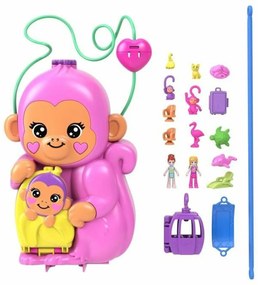Κούκλα με Aξεσουάρ Polly Pocket Mommy Monkey and Baby