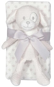 Κουβέρτα Βρεφική Με Παιχνίδι 8858 White-Grey Greenwich Polo Club Cuddle 75x100cm 100% Βαμβάκι