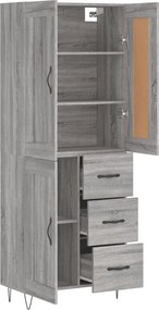 vidaXL Ντουλάπι Γκρι Sonoma 69,5 x 34 x 180 εκ. Επεξεργασμένο Ξύλο