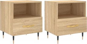 vidaXL Κομοδίνα 2 τεμ. Sonoma Δρυς 40 x 35 x 47,5 εκ. Επεξεργ. Ξύλο