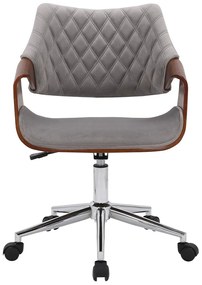 Καρέκλα γραφείου Houston 1036, Καρυδί, Γκρι, 80x58x64cm, 12 kg, Με μπράτσα, Με ρόδες, Μηχανισμός καρέκλας: Economic | Epipla1.gr