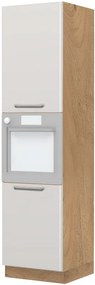 Επιδαπέδιο ντουλάπι φούρνου ψηλό Modena K23-60-2KR-Καρυδί - Γκρι ανοιχτό - 60.00Χ60.00Χ235.00cm