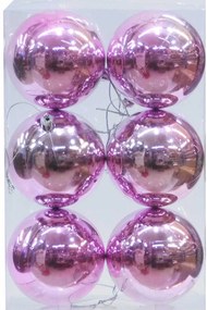 Σετ/6 τεμ. Χριστουγεννιάτικες Μπάλες Ροζ 6cm 236596