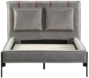 Κρεβάτι Riverton 704, Διπλό, Γκρι, 180x200, Ταπισερί, Τάβλες για Κρεβάτι, 206x225x122cm