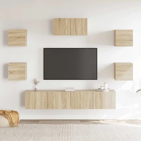 vidaXL Σετ Επίπλων Τηλεόρασης 7 Τεμαχίων Sonoma Δρυς Επεξ. Ξύλο